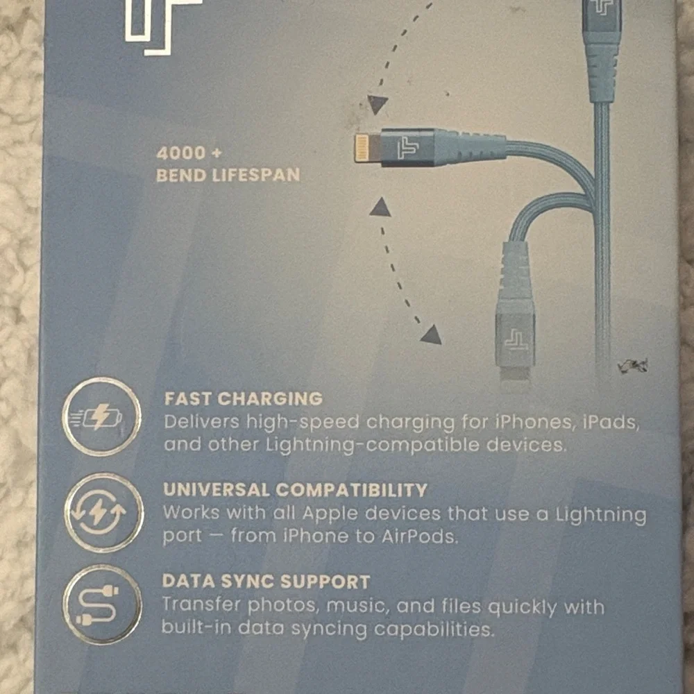 Blue Braided Lightning Cable for Apple Devices
